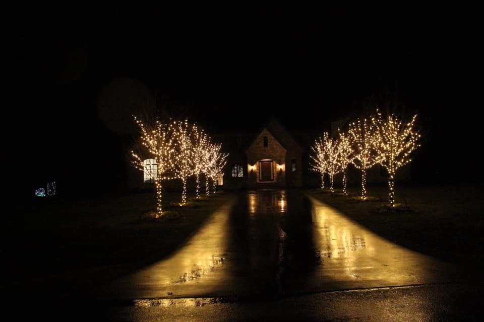 holiday lighting at night